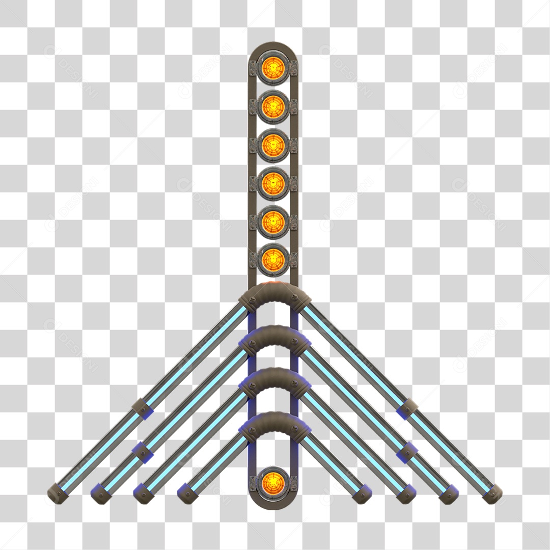 Painel de Setas Metálica com Neon Holofotes PNG Transparente