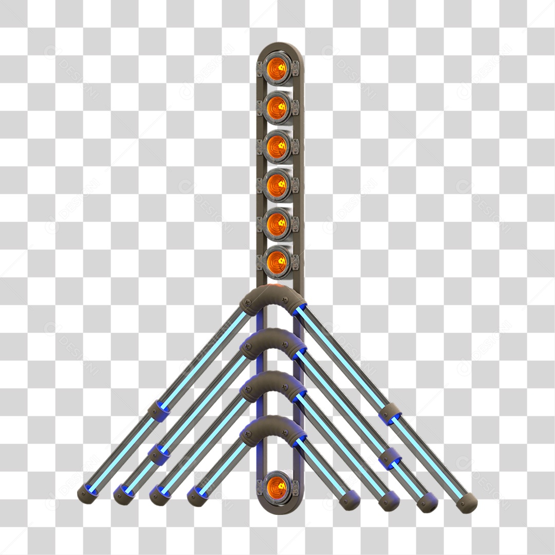 Painel de Setas Metálica com Neon Holofotes PNG Transparente