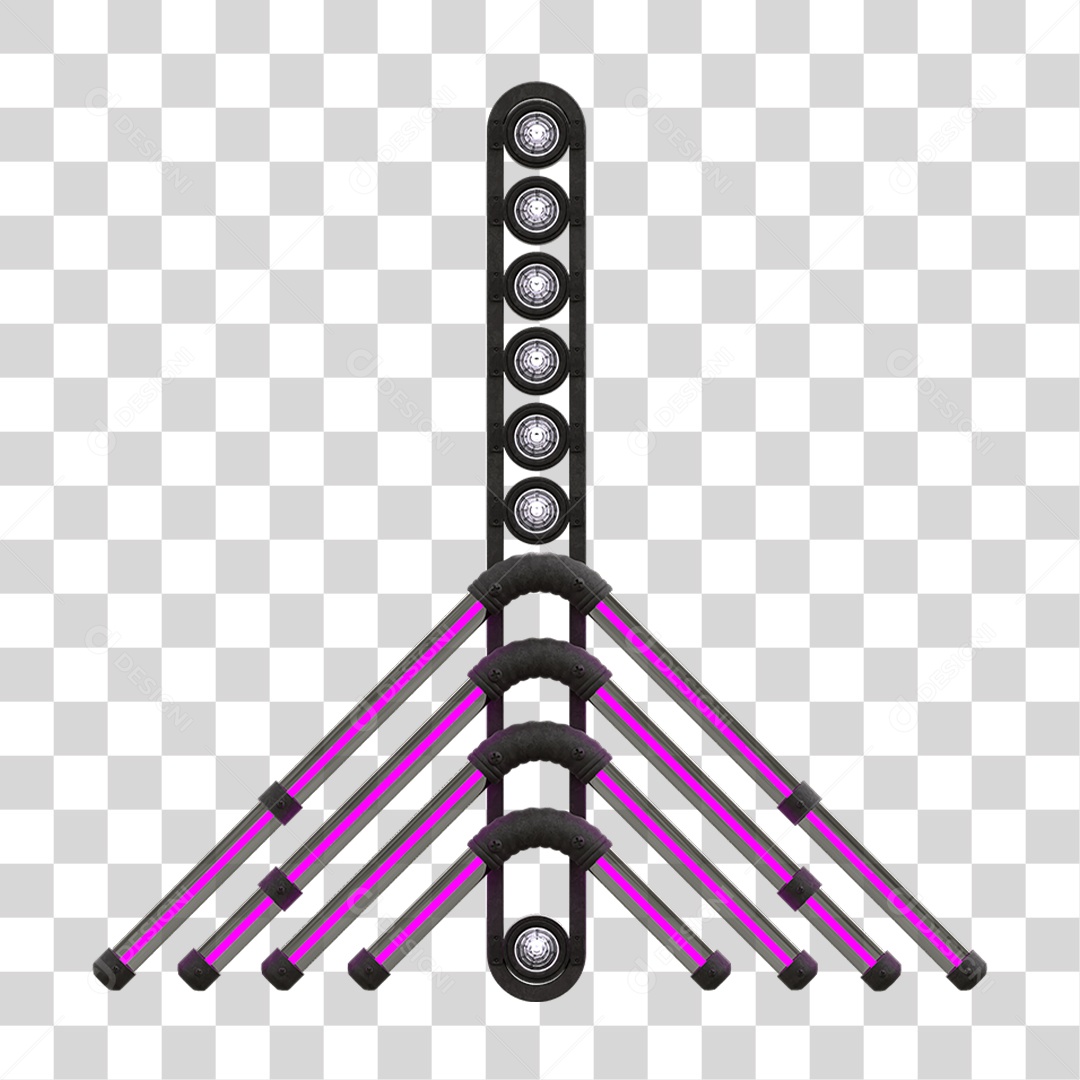 Painel de Setas Metálica com Neon Holofotes PNG Transparente