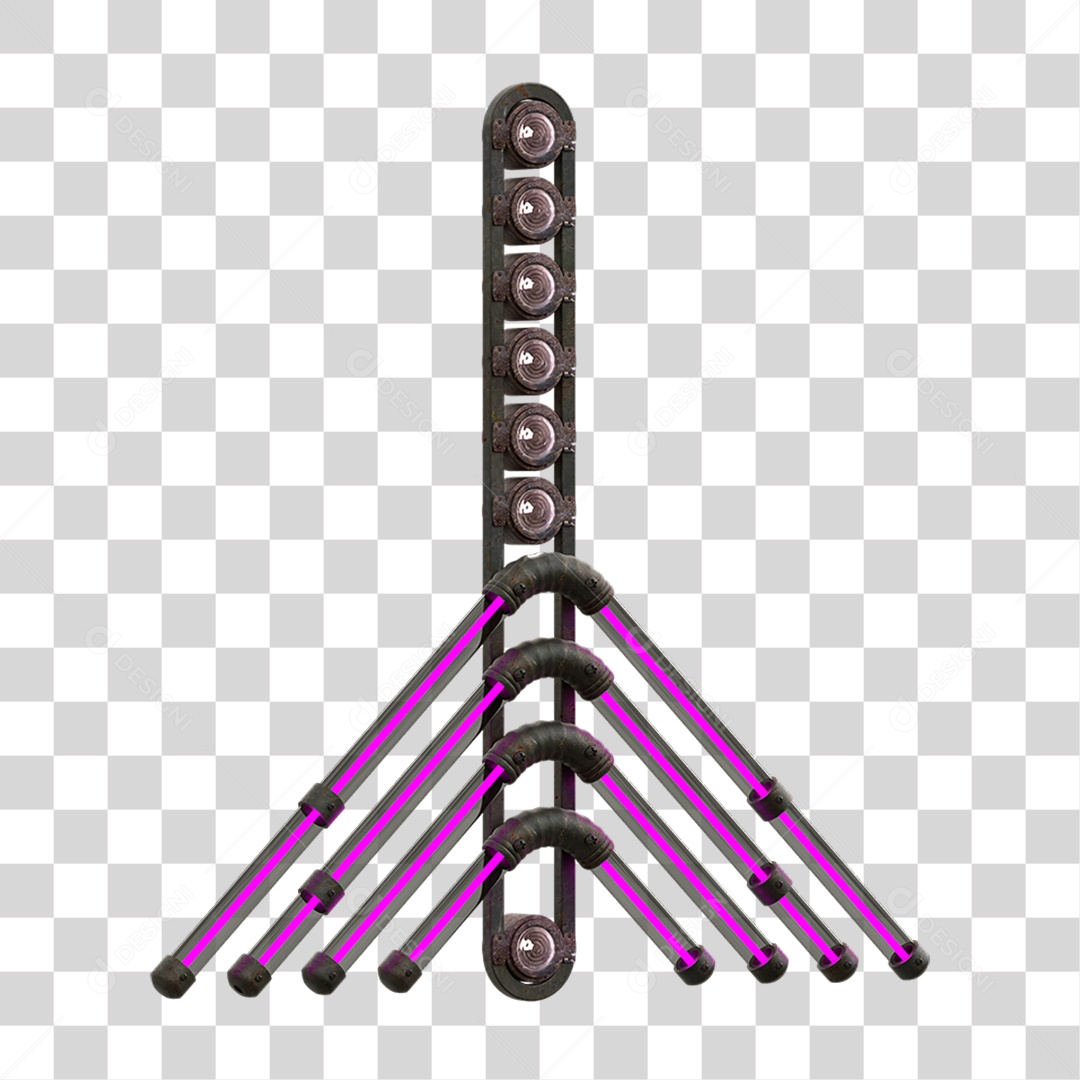 Painel de Setas Metálica com Neon Holofotes PNG Transparente