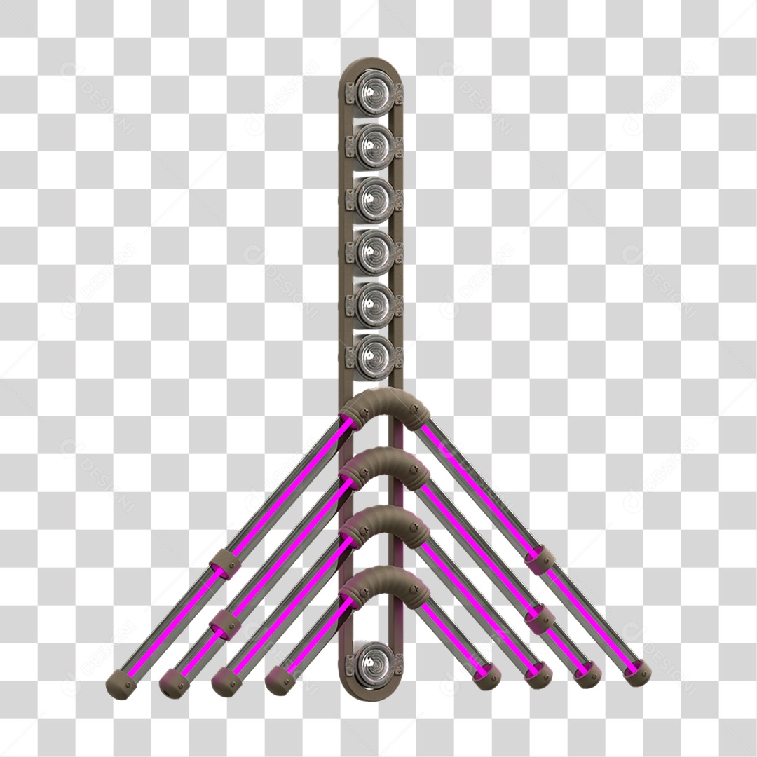 Painel de Setas Metálica com Neon Holofotes PNG Transparente