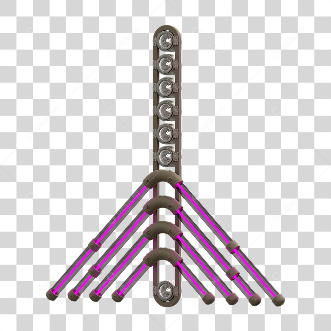 Painel de Setas Metálica com Neon Holofotes PNG Transparente