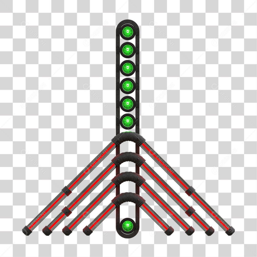 Painel de Setas Metálica com Neon Holofotes PNG Transparente