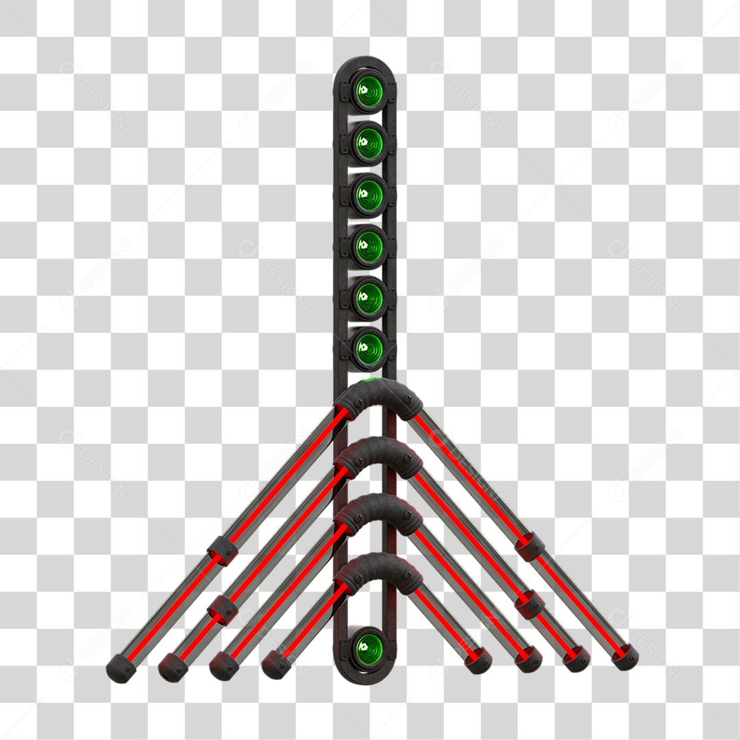 Painel de Setas Metálica com Neon Holofotes PNG Transparente