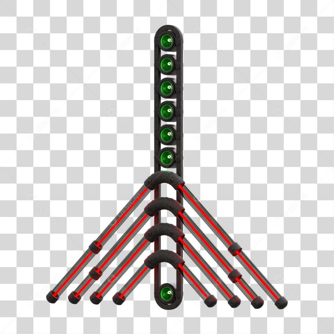 Metallic Arrow Panel with Neon Spotlights Transparent PNG