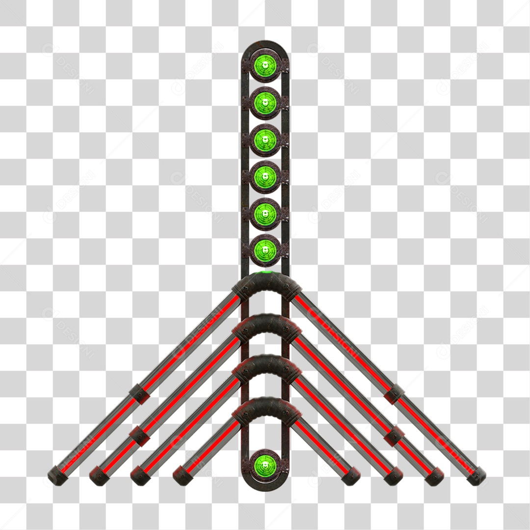 Painel de Setas Metálica com Neon Holofotes PNG Transparente