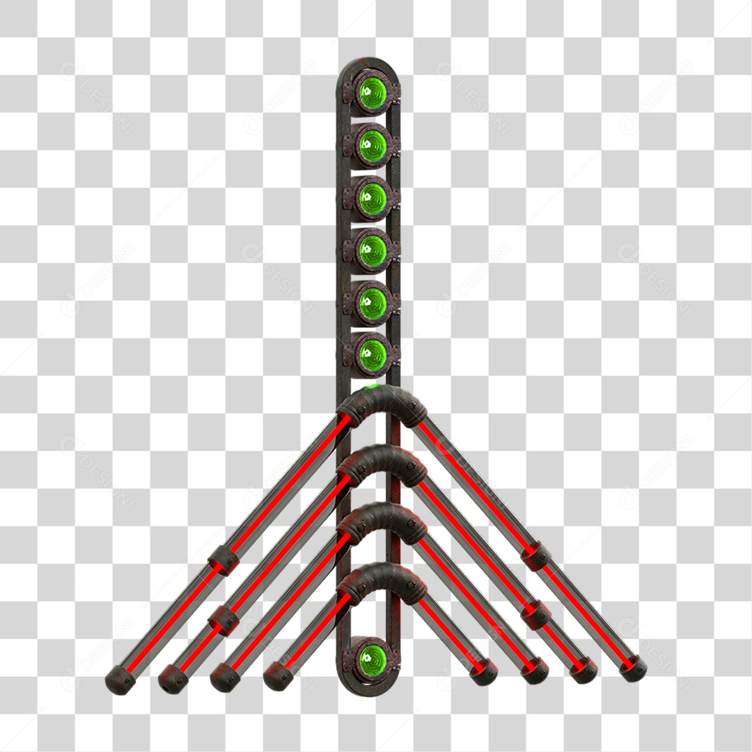 Painel de Setas Metálica com Neon Holofotes PNG Transparente