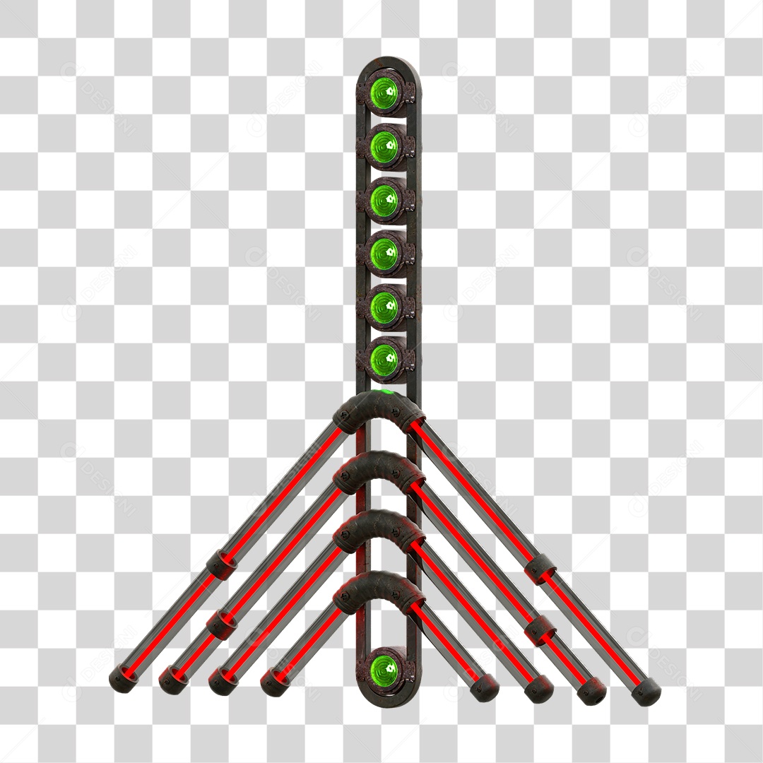 Painel de Setas Metálica com Neon Holofotes PNG Transparente