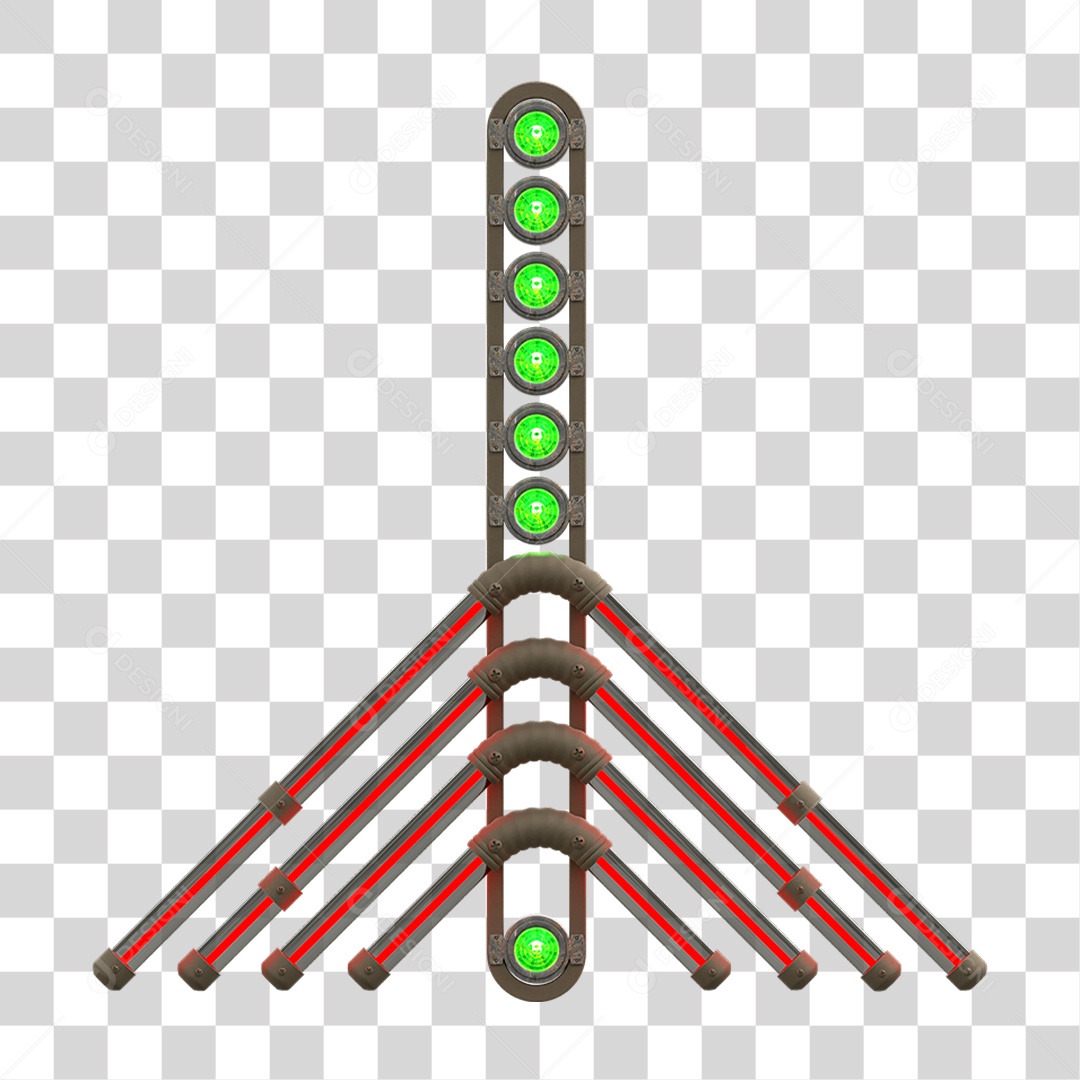 Painel de Setas Metálica com Neon Holofotes PNG Transparente