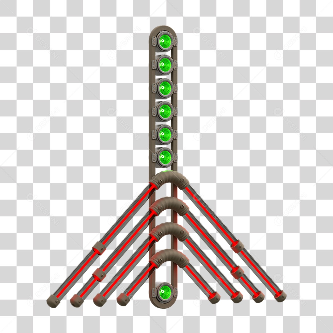 Painel de Setas Metálica com Neon Holofotes PNG Transparente