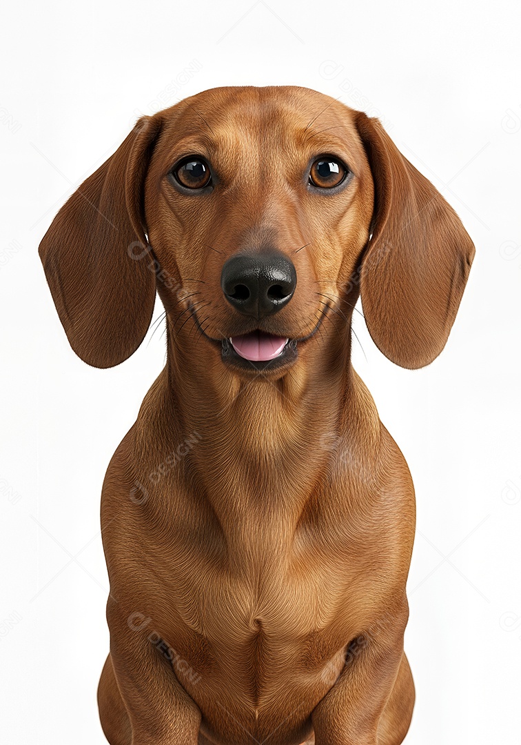 Retrato de Cachorro Marrom em Estúdio com Fundo Branco Imagem JPG Grátis.