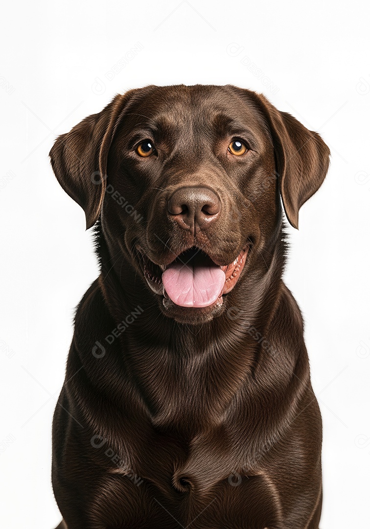 Retrato de Labrador Marrom em Estúdio com Fundo Branco Imagem JPG Grátis.