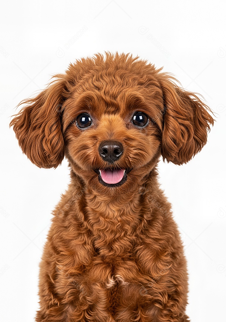 Retrato de Poodle Marrom em Estúdio Fundo Branco Imagem JPG Grátis.