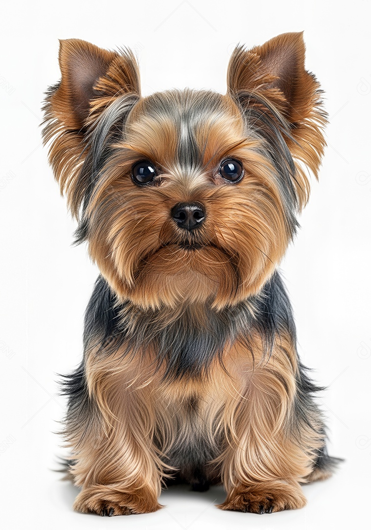 Retrato de Yorkshire Terrier em Estúdio Fundo Branco Imagem JPG Grátis.