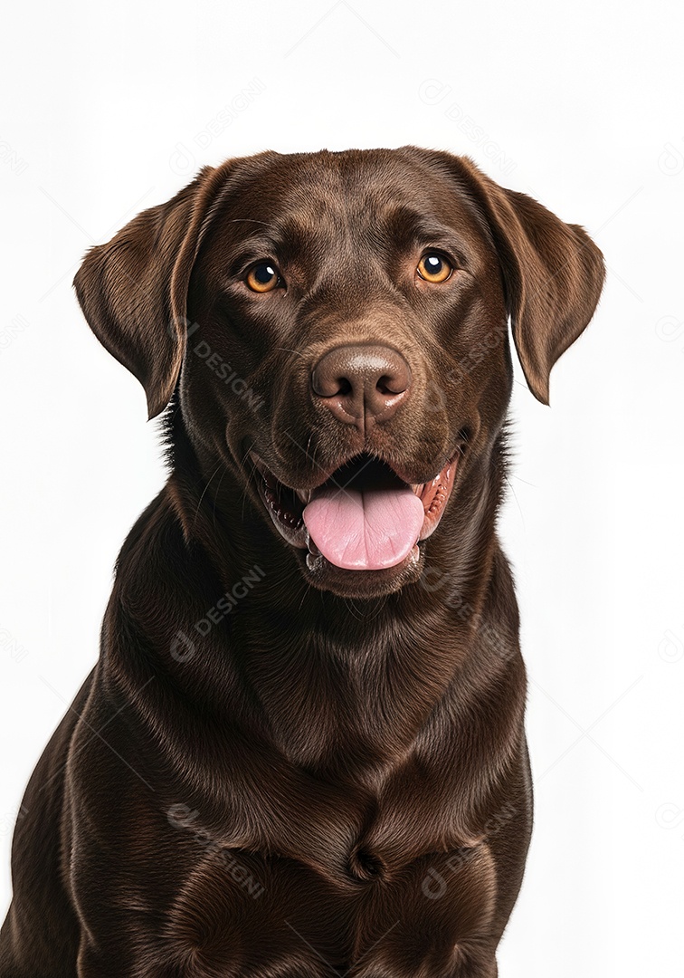 Retrato de Cachorro Labrador Marrom em Estúdio Fundo Branco Imagem JPG Grátis.