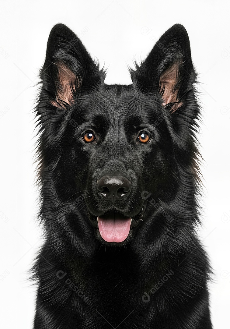 Retrato de Cachorro Preto em Estúdio Fundo Branco Imagem JPG Grátis.