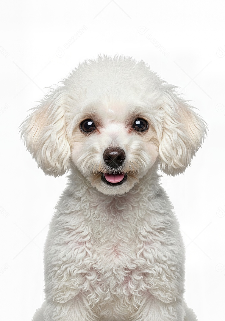 Retrato de Cachorro de Pelagem Branca em Estúdio Fundo Branco Imagem JPG Grátis.