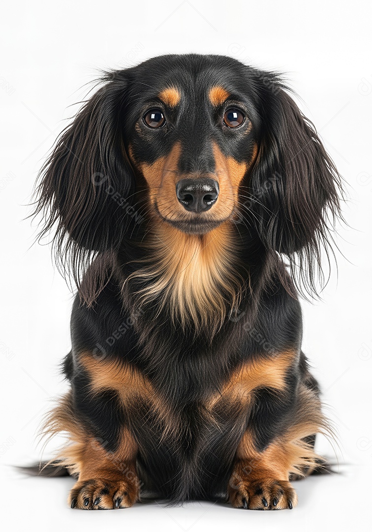 Retrato de Cachorro em Estúdio com Fundo Branco Posição Frontal Imagem JPG Grátis.