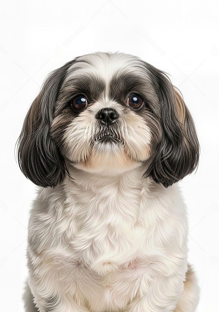 Retrato de Cachorro com Orelhas Longas em Estúdio Fundo Branco Imagem JPG Grátis.