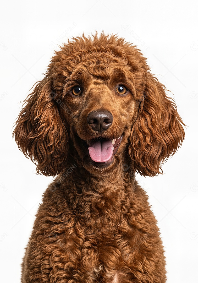 Retrato de Cachorro em Estúdio com Fundo Branco Imagem JPG.