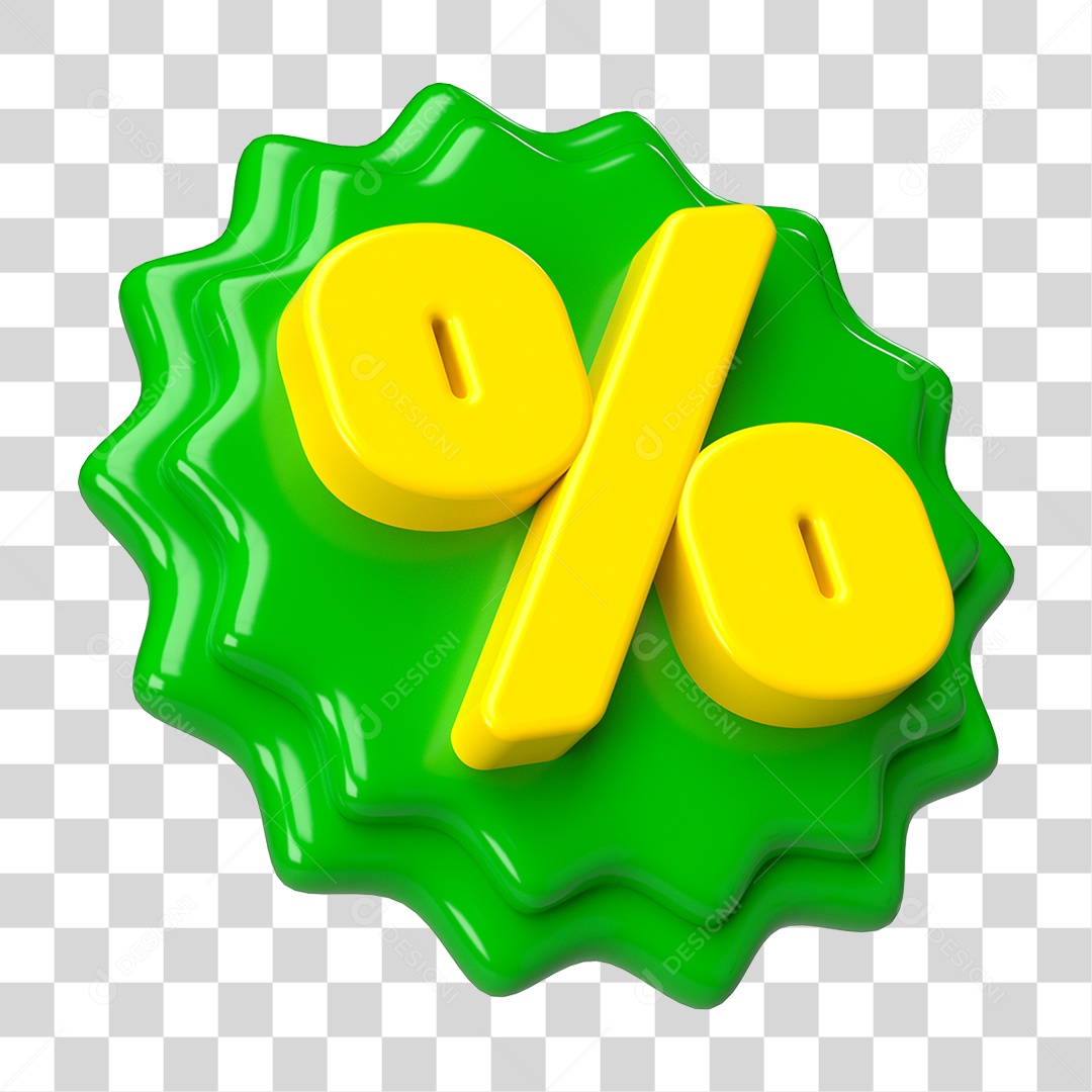 Elemento 3D Símbolo de Porcentagem PNG Transparente