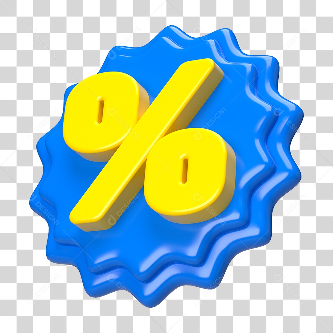 Elemento 3D Símbolo de Porcentagem PNG Transparente