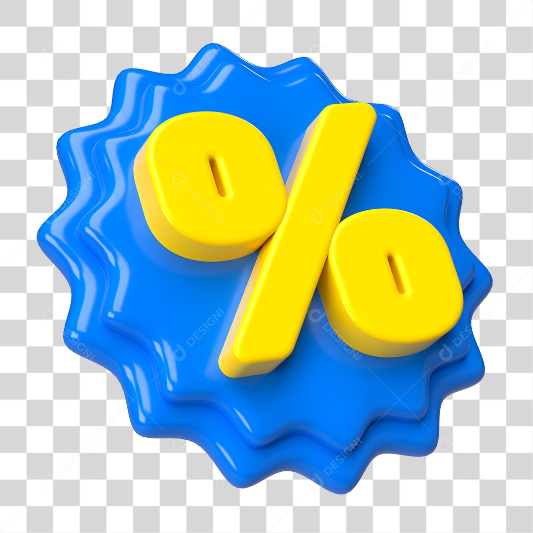 Elemento 3D Símbolo de Porcentagem PNG Transparente