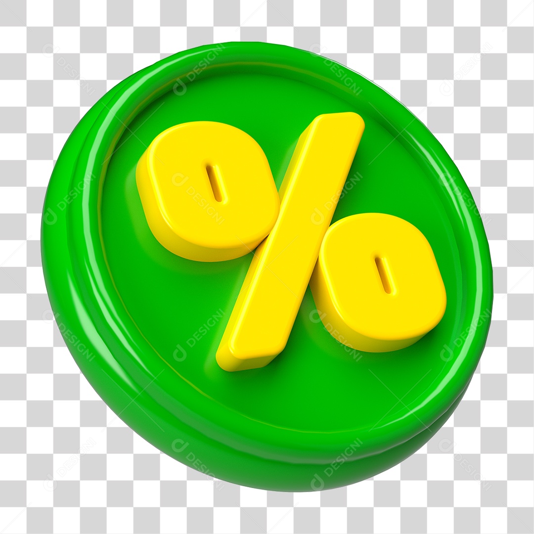 Elemento 3D Símbolo de Porcentagem PNG Transparente