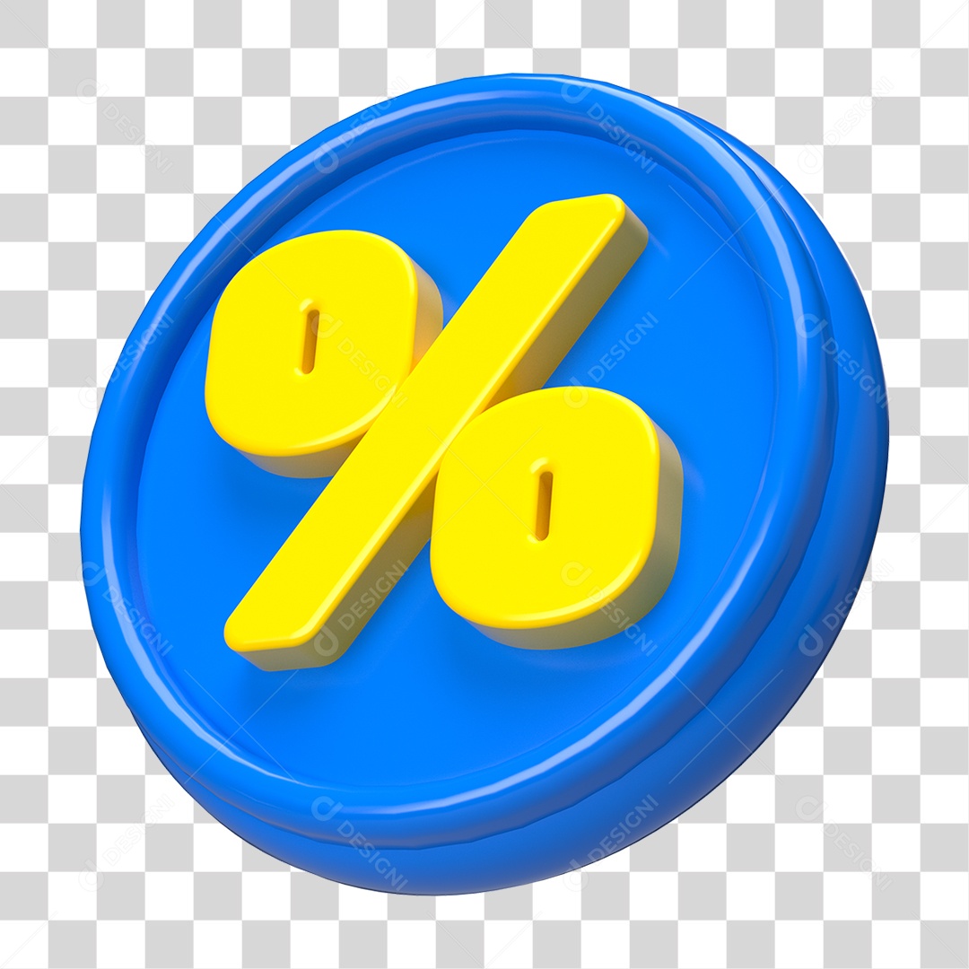Elemento 3D Símbolo de Porcentagem PNG Transparente