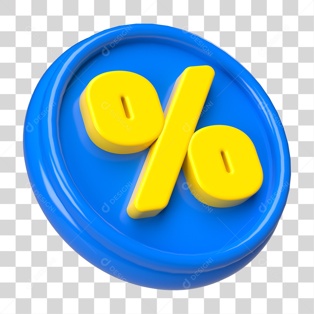 Elemento 3D Símbolo de Porcentagem PNG Transparente