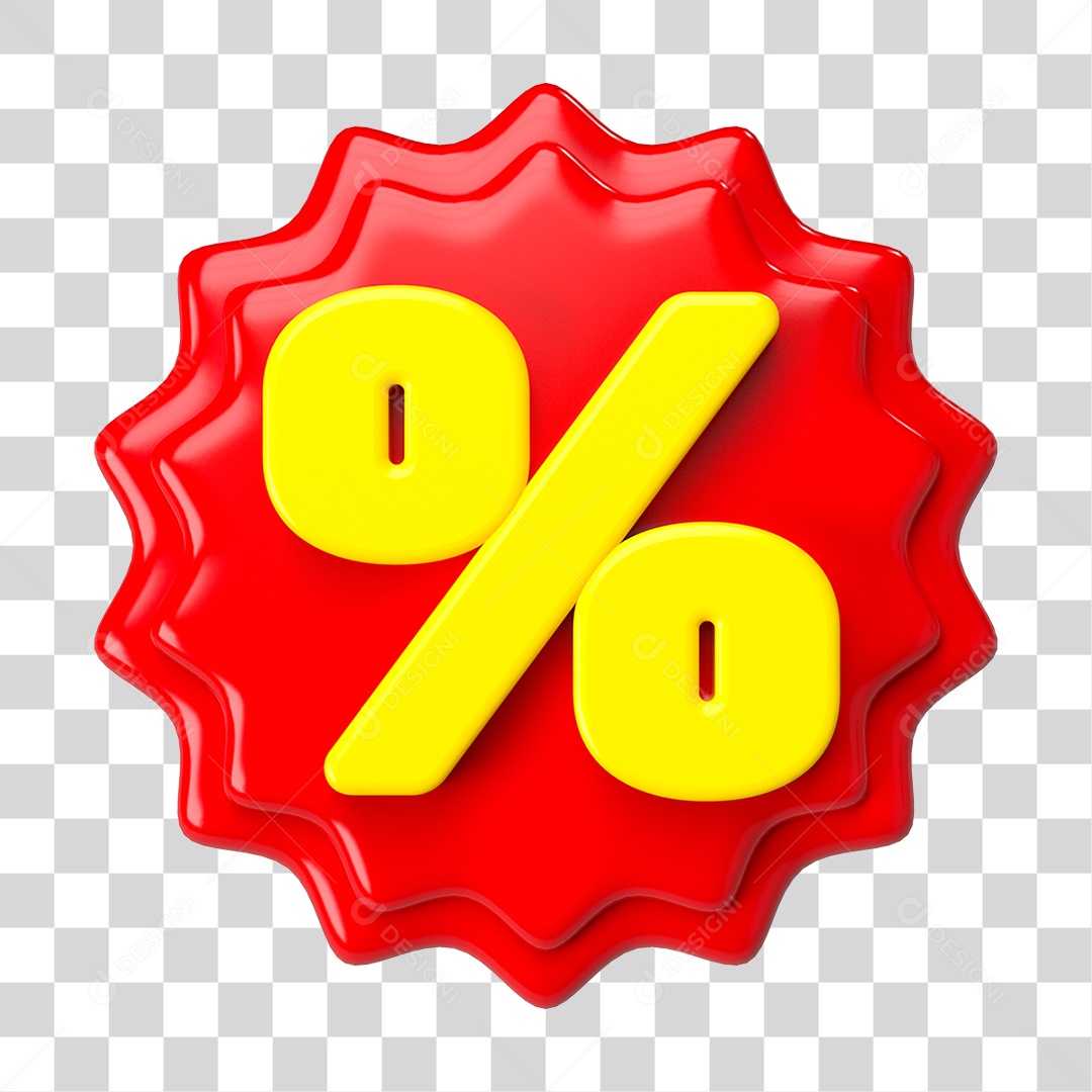 Elemento 3D Símbolo de Porcentagem PNG Transparente