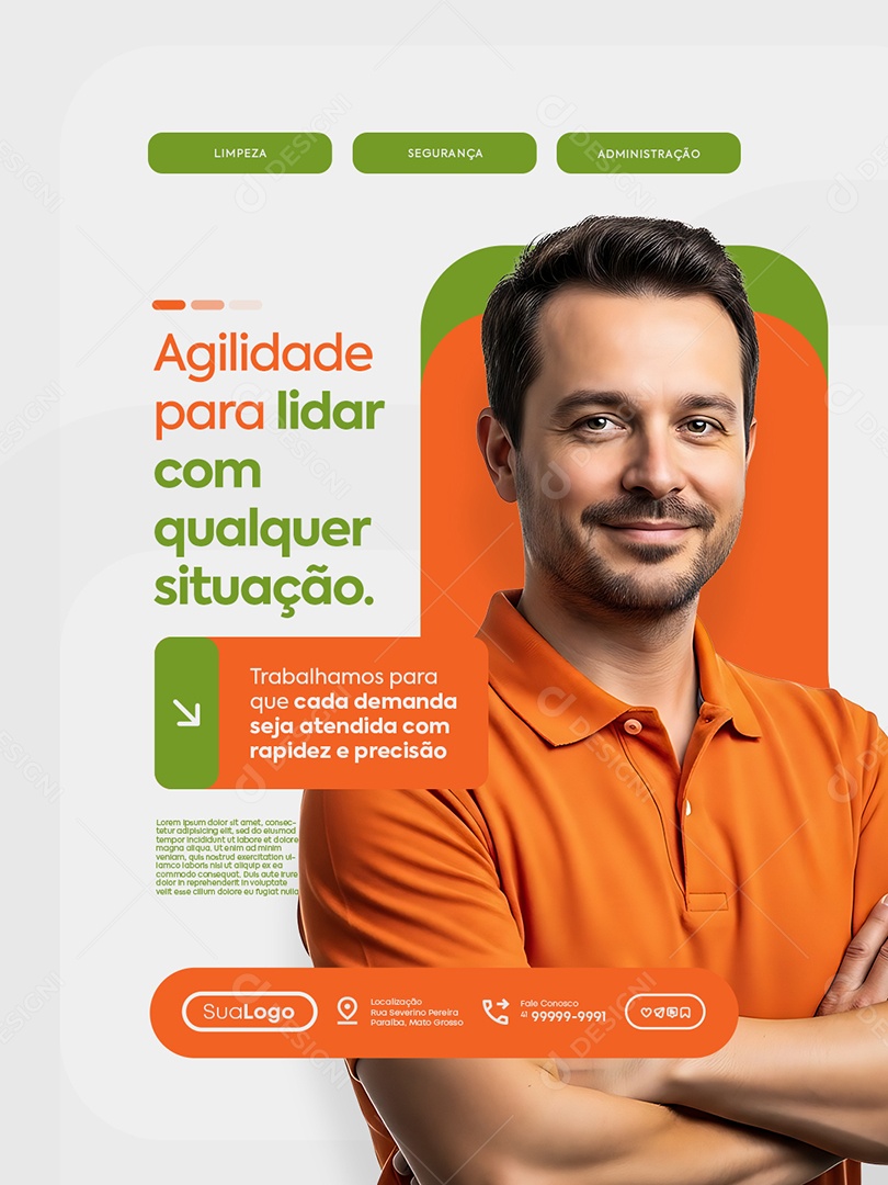 Administradora Condomínio Agilidade para Lidar Social Media PSD Editável