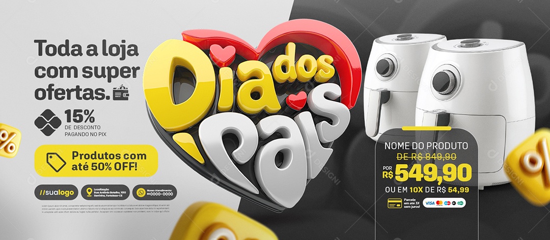 Banner Dia dos Pais Loja de Eletrodomésticos Air Flyer Social Media PSD Editável