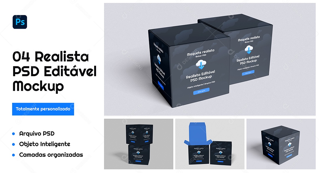 Mockup De Caixa PSD Editável