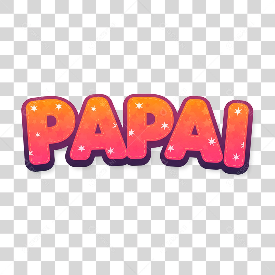 Selo 3D Papai PNG Transparente