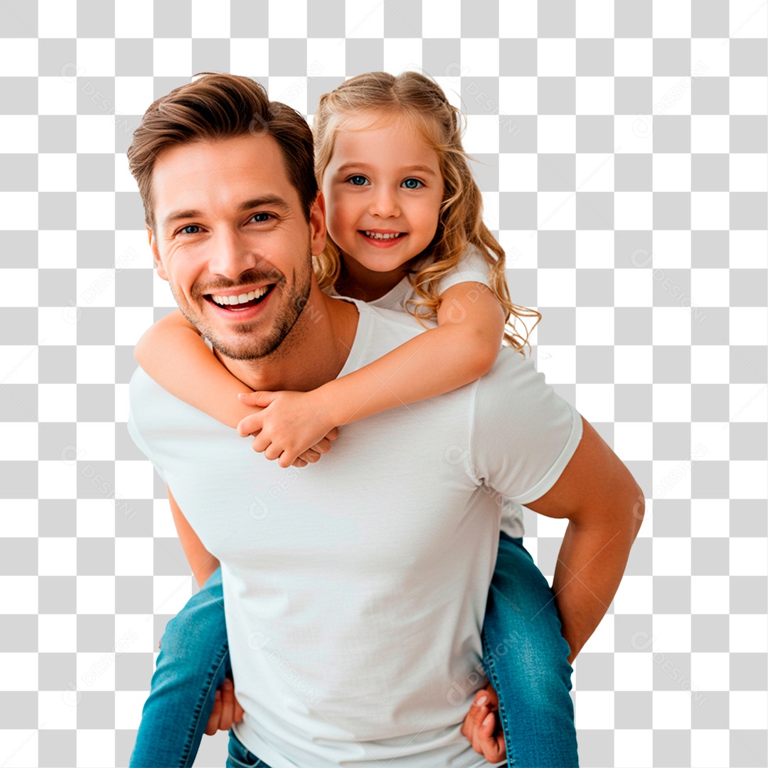 Pai e Filha Sorrindo PNG Transparente