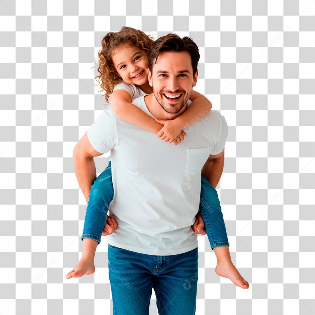 Pai e Filha Sorrindo PNG Transparente