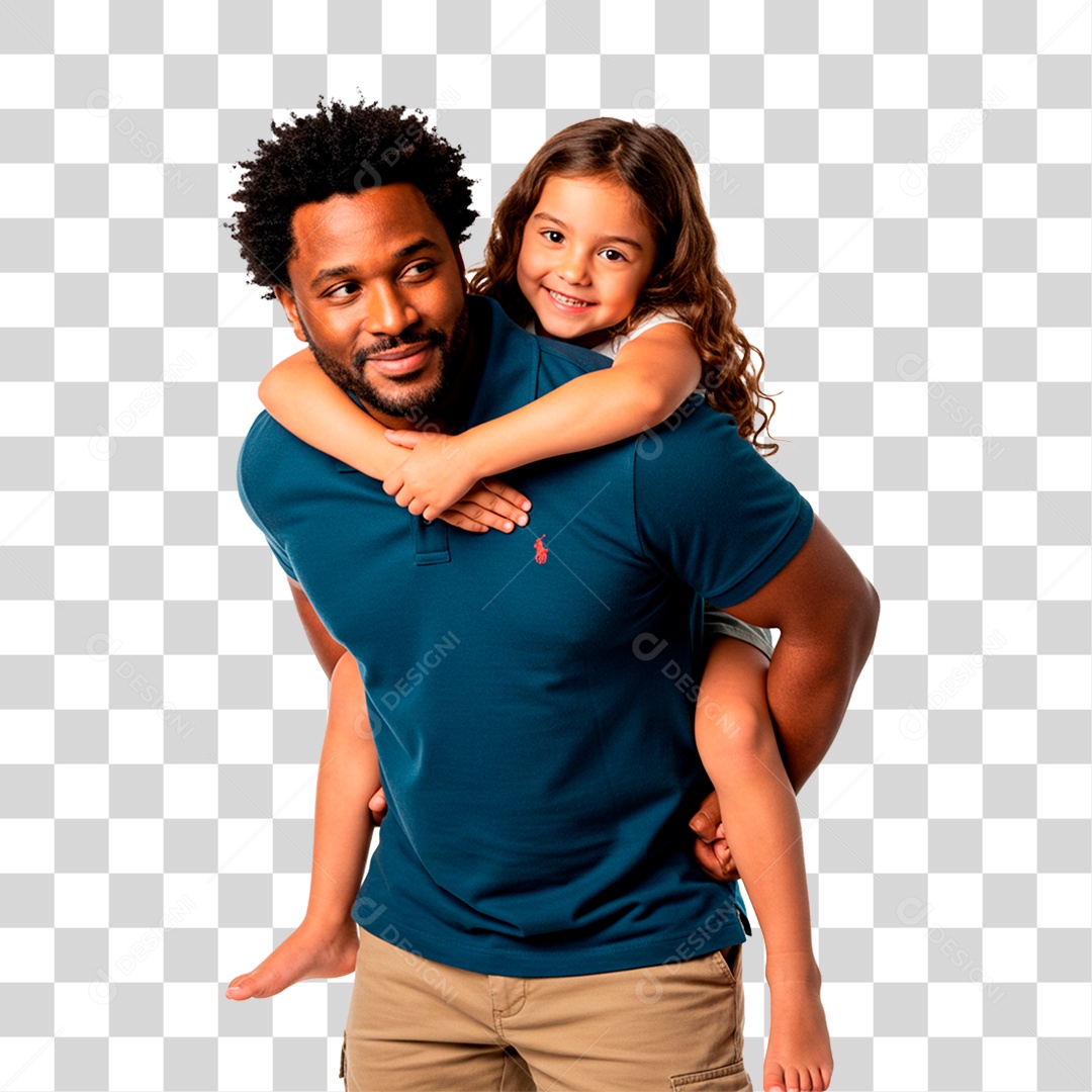 Pai e Filha Sorrindo PNG Transparente