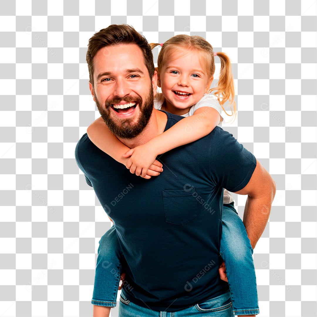 Pai e Filha Sorrindo PNG Transparente