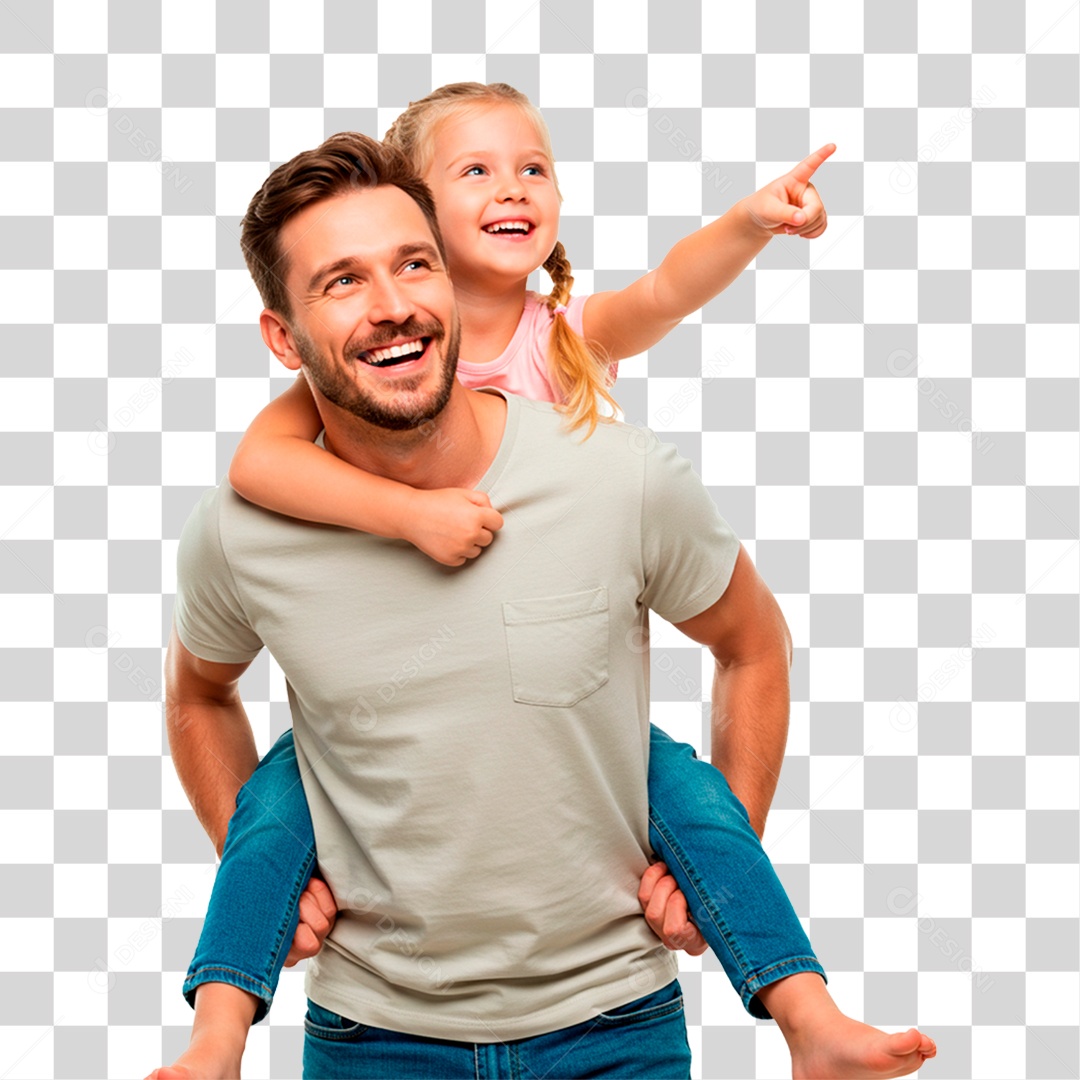 Pai e Filha Sorrindo PNG Transparente