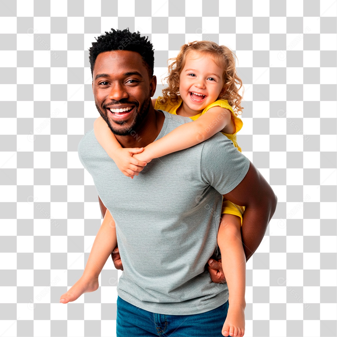 Pai e Filha Sorrindo PNG Transparente