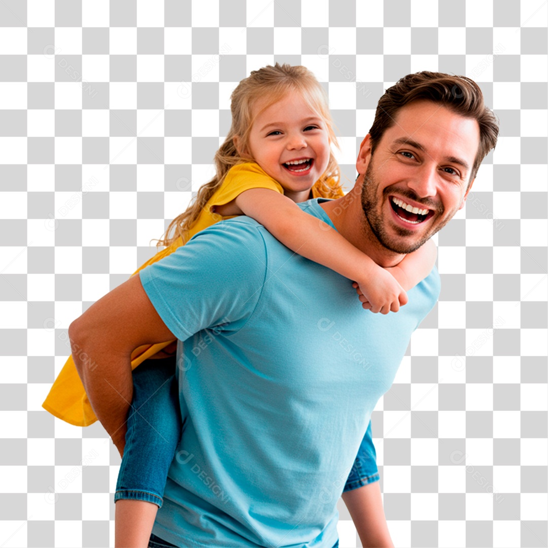Pai e Filha Sorrindo PNG Transparente
