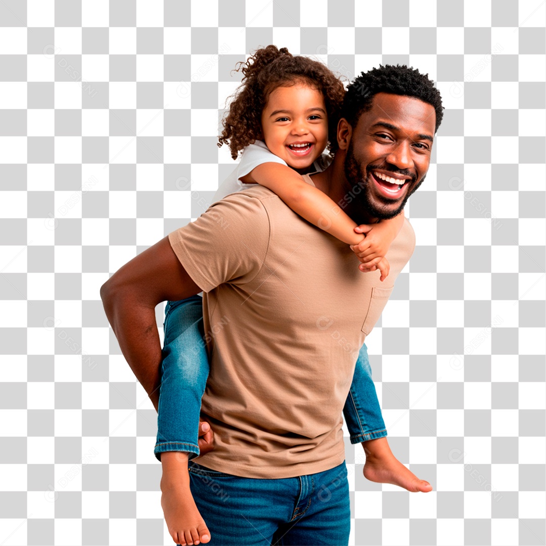 Pai e Filha Sorrindo PNG Transparente