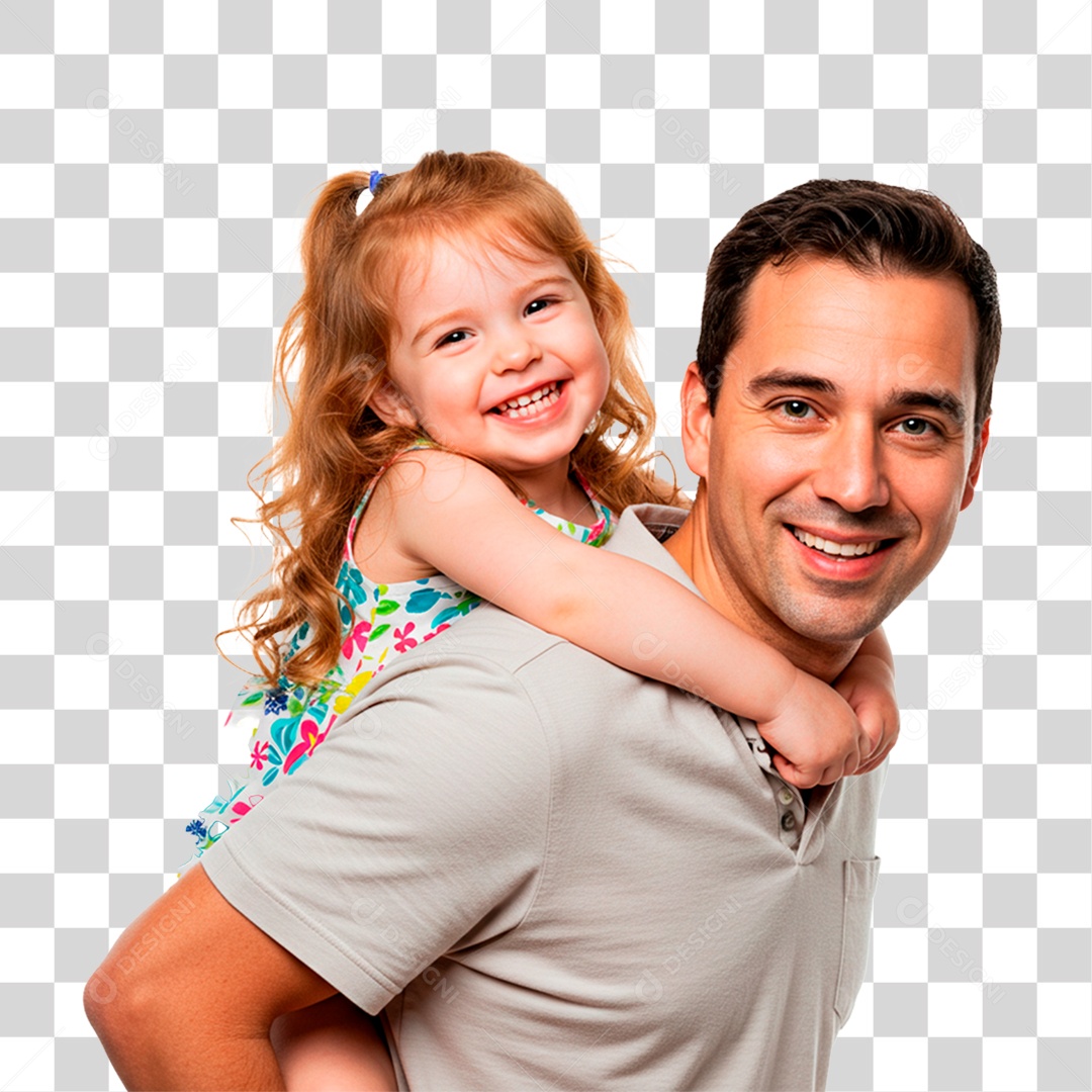 Pai e Filha Sorrindo PNG Transparente