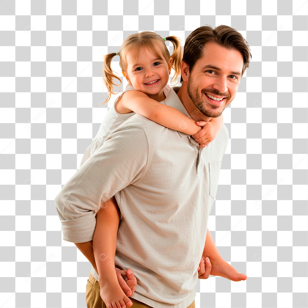 Pai e Filha Sorrindo PNG Transparente