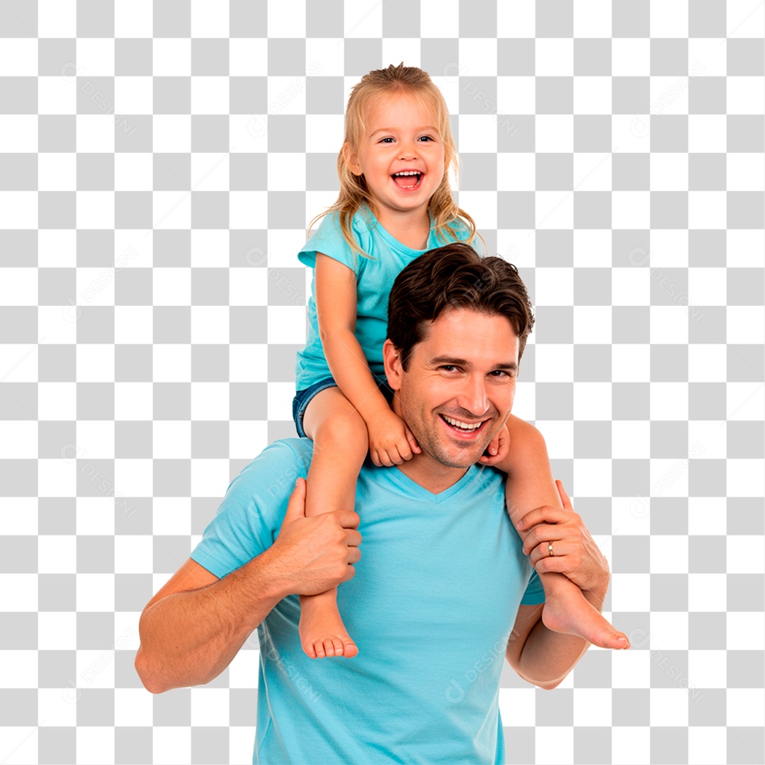 Pai Segurando Filha PNG Transparente