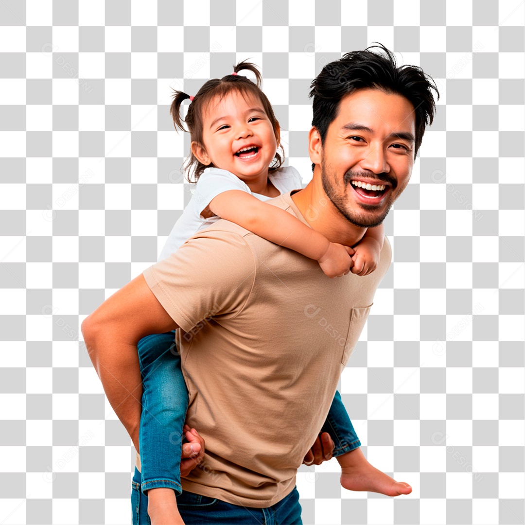 Pai Segurando Filha PNG Transparente