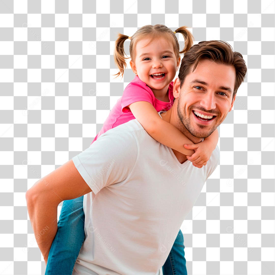 Pai Segurando Filha PNG Transparente