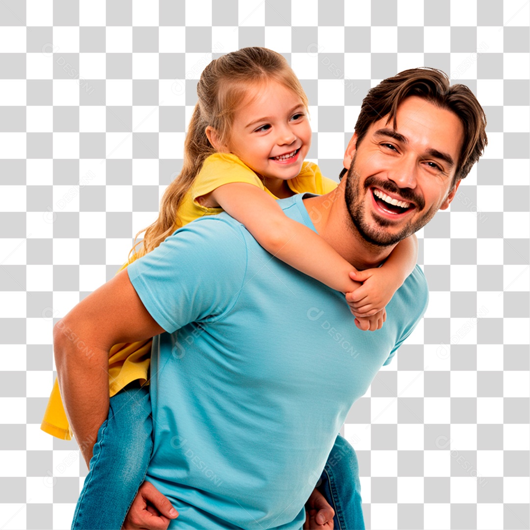 Pai Segurando Filha PNG Transparente