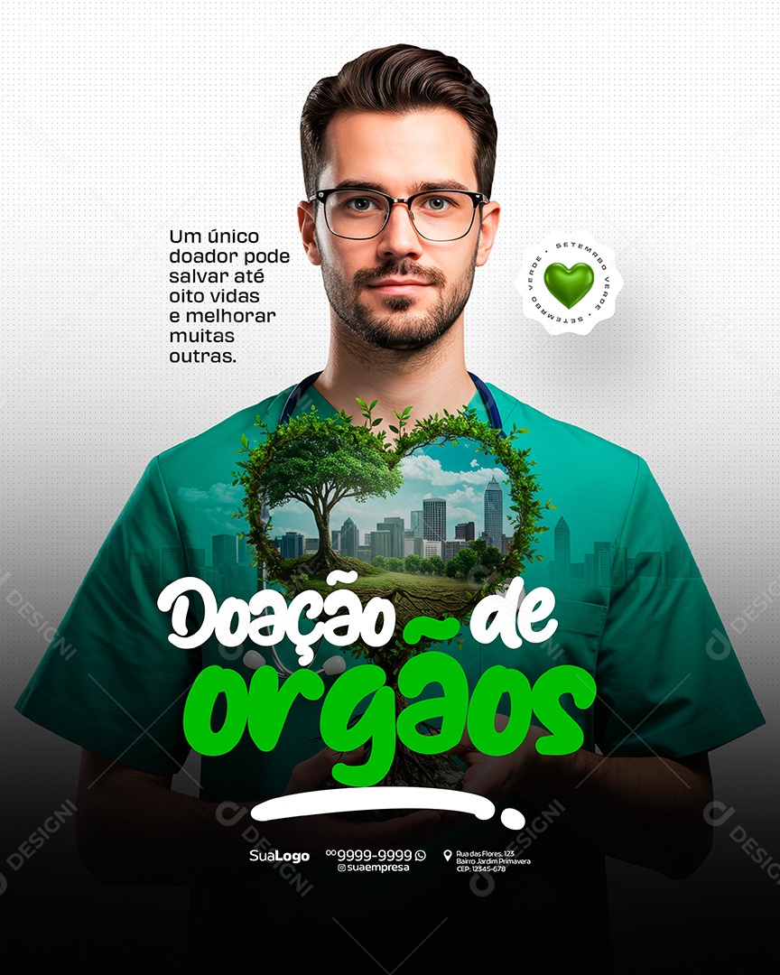 Campanha Doação de Orgão Social Media PSD Editável